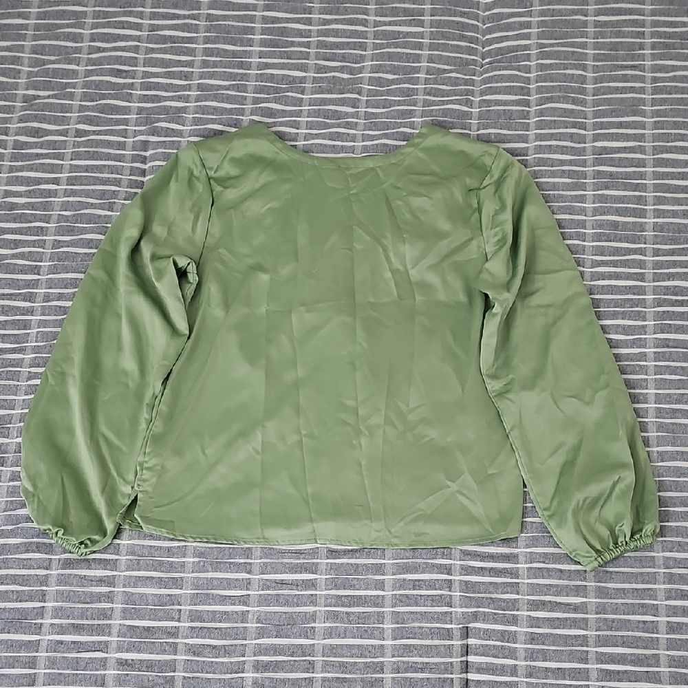 Nordstrom Women's Sage Green Satin-Effect 2 Piece Pajama/Lounge Set Size XS - Picture 4 of 12